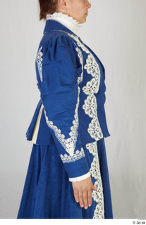  Photos Woman in Historical Dress 94 17th century blue decorated dress historical clothing upper body 0020.jpg